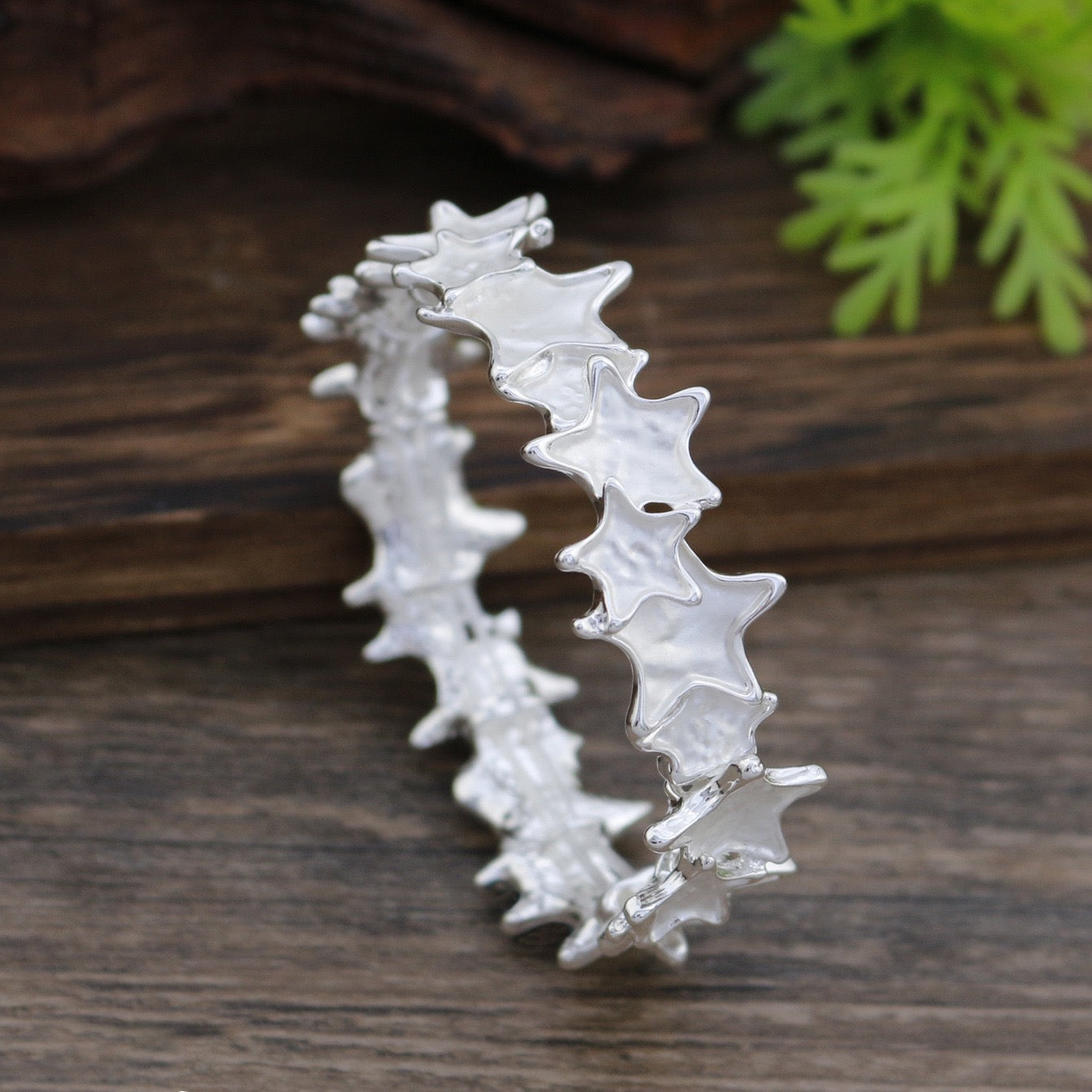 Enamel Star Stretch Bracelet for Women