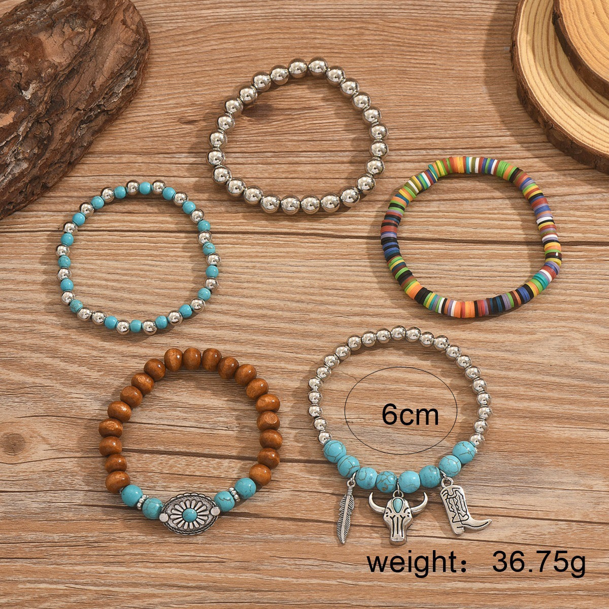 Western Legend Collection | 5-Piece Set with Engraved Cowboy Hat & Turquoise Bracelet
