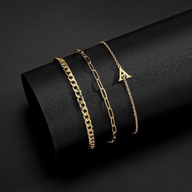 14K Gold Plated Alphabet Bracelet Set | 26-Charms for Layering & Customization