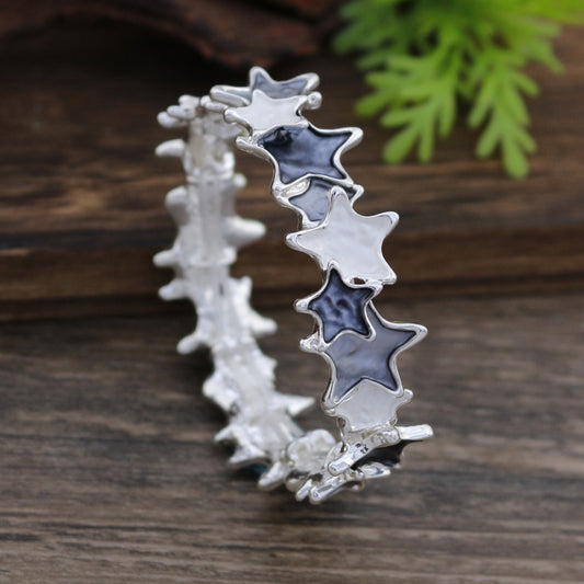 Enamel Star Stretch Bracelet for Women