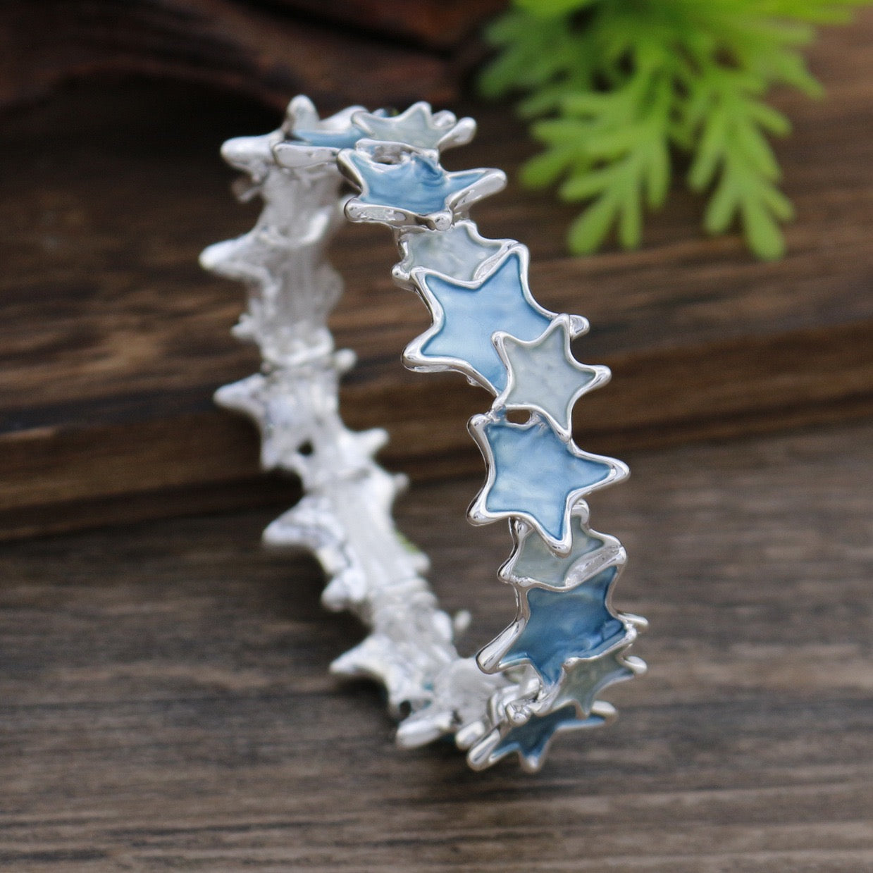 Enamel Star Stretch Bracelet for Women